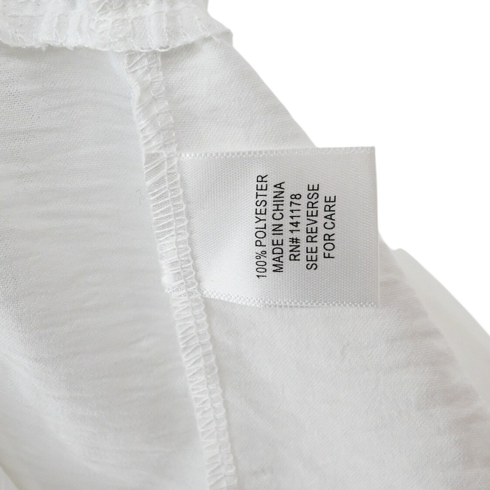 Y2K KIRIOUS Los Angeles White Babydoll Bustier Top Black Lettuce Hem Coquette - Picture 9 of 9